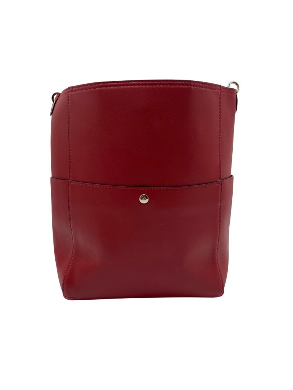 Red Faux Leather Multi Pocket Crossbody Bag